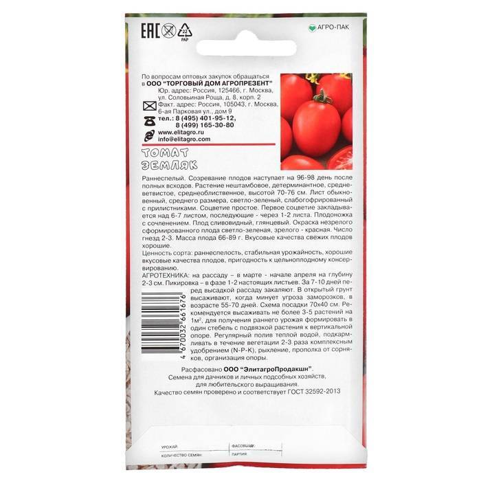 Сорт томатов земляк, описание, характеристика и отзывы, а также особенности выращивания