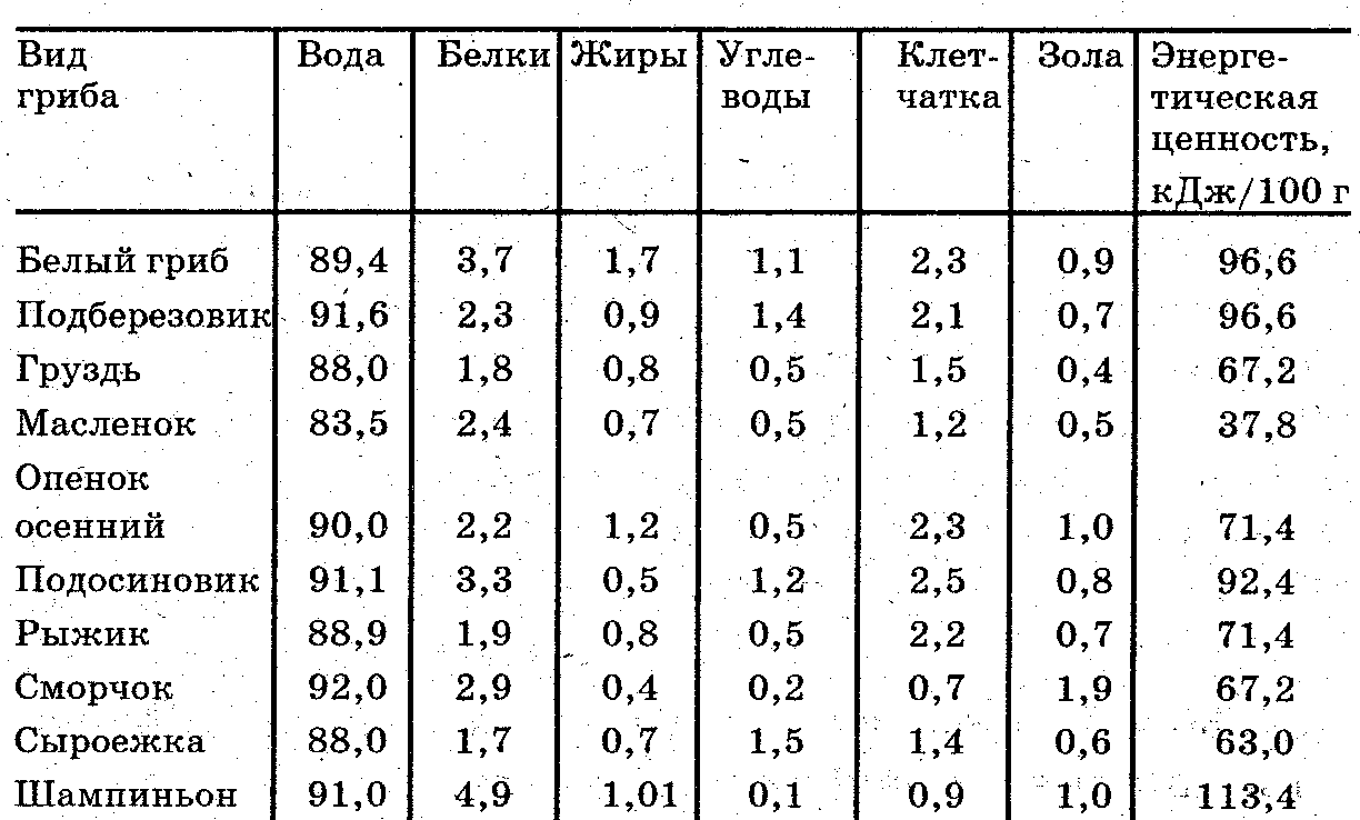 Сколько белка содержит. Сколько белка в грибах таблица. Пищевая ценность грибов таблица. Содержание белков в грибах. Сколько белков жиров и углеводов в грибах.