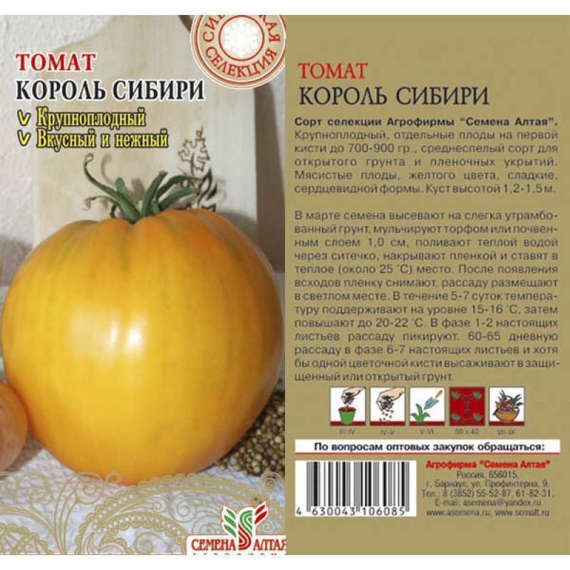 Томат Король Сибири: отзывы, фото, урожайность