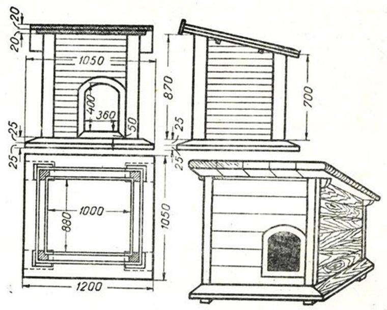 Как сделать конуру для собаки своими руками размеры и чертежи