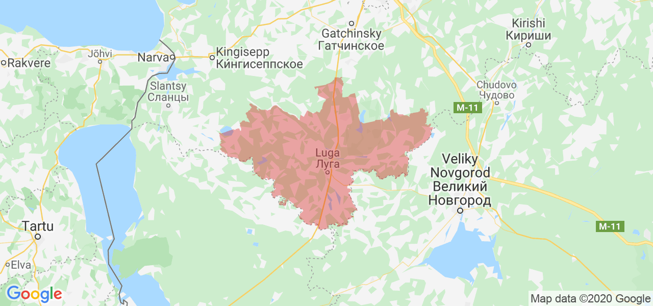 Гатчинский район ленобласти карта