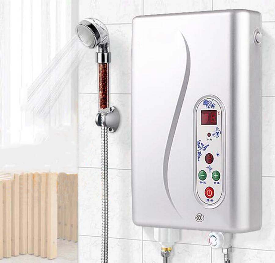 Проточный водонагреватель электрический на душ для дачи 