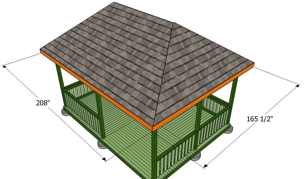 Четырехскатная крыша для беседки своими руками чертежи и варианты
