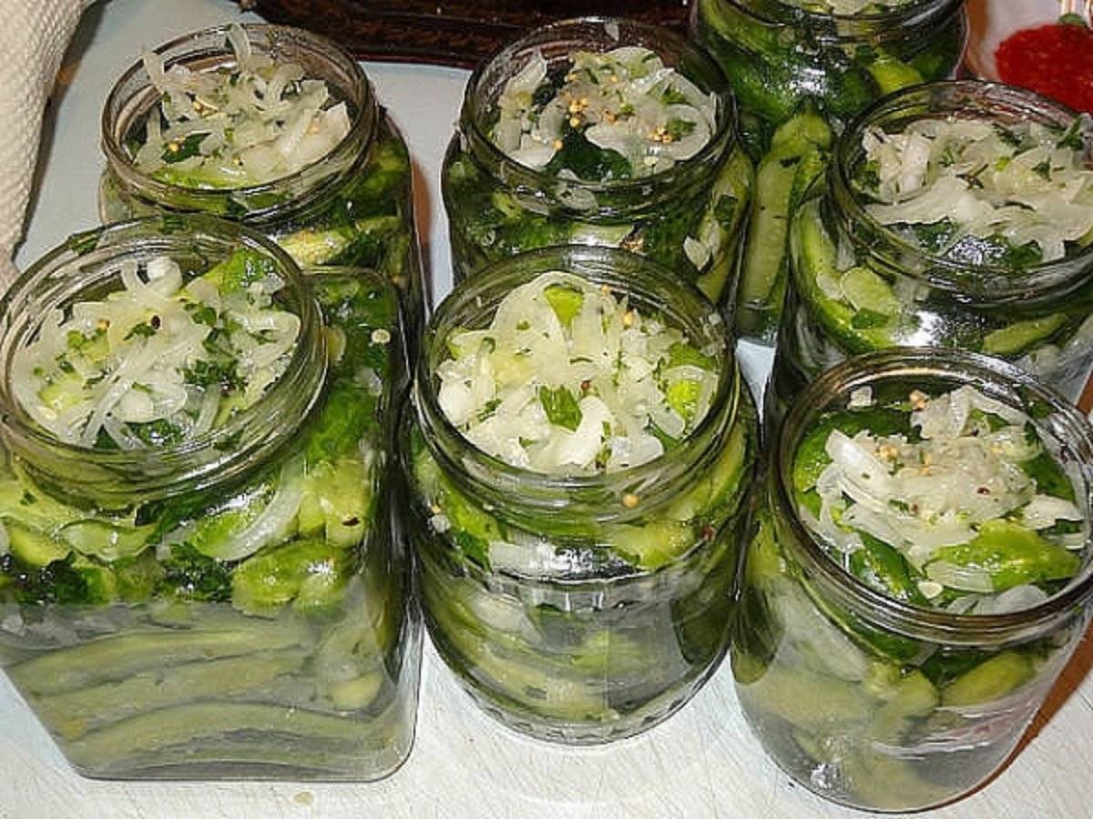 Салат огурцы с луком на зиму: рецепты с фото пошагово