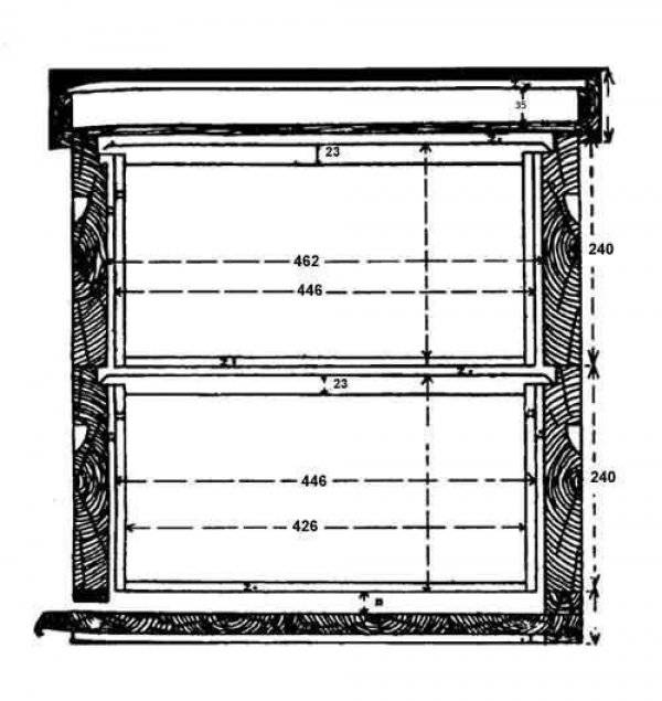 Размеры улья рута на 10 рамок чертеж