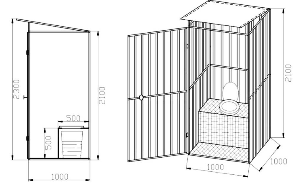 Как сделать туалет на улице своими руками чертежи размеры фото
