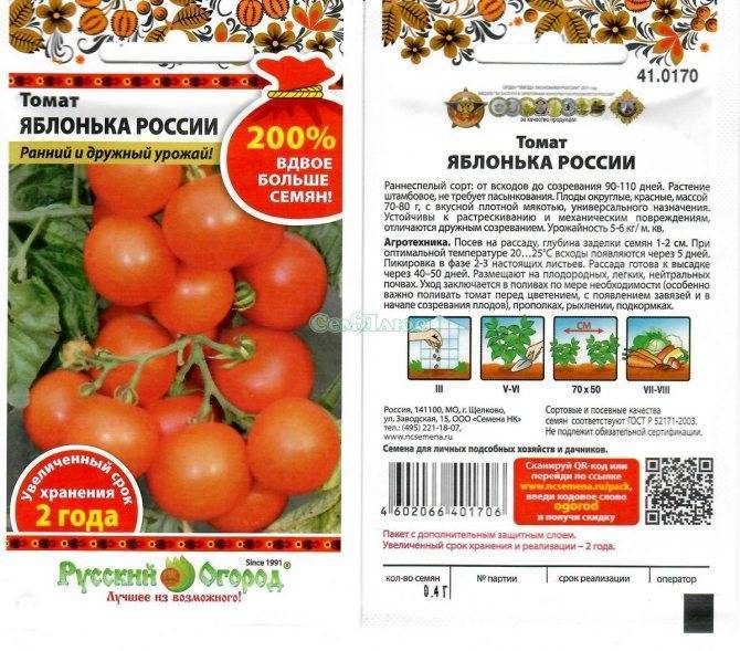 Томат яблонька россии фото, отзывы