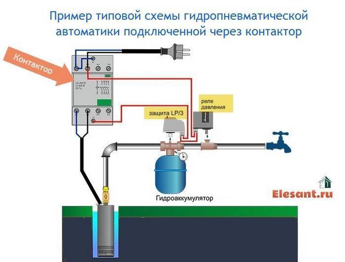 Подключение автоматики для скважинного насоса с гидроаккумулятором схема